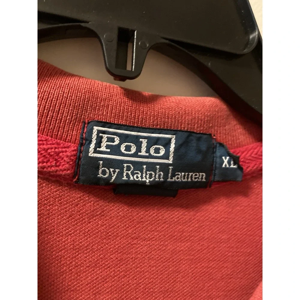 Polo Ralph Lauren Polo Shirt Mens‎ XL Red Big Pony USA Flag American Classic